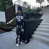 Advbridge y2k long sleeved pullover hoodie pant set sweatshirt jacket personalized printed pattern streetwear school outfit hip-hop punk