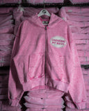 Advbridge Y2K Harajuku Pink Zipper Hoodie American Retro Letter Embroidery Oversized Sweatshirt Men Hip-hop Trend Streetwear Casual Jacket