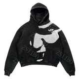 Advbridge y2k Woman Vintage High Street Hoodies zip-up traf sweatshirt halloween Pullover Long Sleeve Hip Hop Printed Pattern Punk Clothes