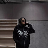 Advbridge Y2k Long Sleeved Pullover Hoodie Sweatshirt Retro Printed Pattern Clothes Streetwear Hip-Hop Rap Gothic Style Punk Tops 2024