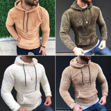 Advbridge Double-sided Plush Hoodie For Men Autumn And Winter Loose Side Seam Pockets Hooded Sweatshirt Fashion Vintage Pullover Coat