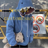 Advbridge Funny Shark Patchwork Hoodies Autumn Kawaii Women's Sweatshirt Oversized Casual Long Sleeve Pullover cotton Couple y2k clothes