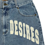 Advbridge 90s Streetwear Y2K Retro Denim Shorts Washed Tassel Alphabet Embroidery Pattern Jorts Men Harajuku Hip Hop Trend Versatile Unisex Baggy Shorts
