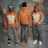 Advbridge Y2k Pullover Long Sleeved Hoodie With Zippered Clothing Vintage Street Rap Trend Dressing High Street Dark Winter Tops 2024