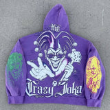 Advbridge 2024 Y2k American High Street Clothing New Cartoon Print Oversized Sweatshirt Women Big Pocket Gothic Punk Loose Pullover Hoodie