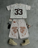 Advbridge 90s Streetwear Summer Trendy Street Retro Hip-hop Jersey Football Clothes Couple Short-sleeved T-shirt Y2K Trend Splicing Number 33 Tops 1017