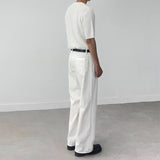 Advbridge New White Denim Men's Spring and Autumn Loose Style Japanese Fit Washing Vintage Casual Wy-drag Long Pants that's it.