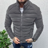 Advbridge Winter Men Thickened Warm Down Jacket  Long Sleeve  Slim Fit Cotton Padded Zipper cardigan Tops Fashion Casual Jackets Coat