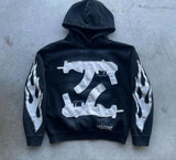 Advbridge Y2k pullover print pattern long sleeved hoodie hoodie clothing vintage street rap trend wear high street dark 2024