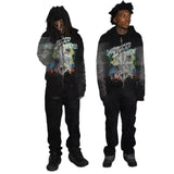 Advbridge Y2k Pullover Long Sleeved Hoodie With Zippered Clothing Vintage Street Rap Trend Dressing High Street Dark Winter Tops 2024