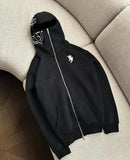 Advbridge 90s Streetwear Y2K Women Clothes Magenta Cartoon Graphic Embroidered Hoodies Oversized Loose Zipper Hoodie Sweatshirt Harajuku Streetwear