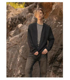 Advbridge Vintage Overweight Pounds Mens Cardigan Sweater Luxury Design Jacquard Weave Hand Knitted Tops Autumn Winter Wool Knitwear Coat