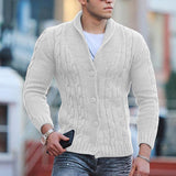 Advbridge Fashion Solid jacquard Knitwear Men Long sleeved V-neck Button knitted cardigan Autumn Winter Slim Fit Tops Sweater Coat Male