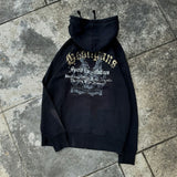 Advbridge Gothic Pattern Cross Print Oversized Sweatshirt European and American High Street Retro Zipper Hoodie Punk Trendy Casual Jacket