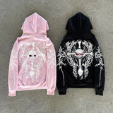 Advbridge y2k Wome clothing hoodies Printed Pattern Pullover Sweatshirt streetwear Oversized  Punk Vintage kpop Anime long-sleeved winter