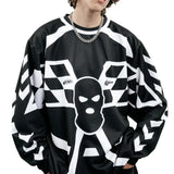 Advbridge Motorcycle Sweatshirt Trend Russian Letter Mesh Sports Motorcycle Riding Suit Streetwear Y2K Goth Retro Classic Unisex Pullover