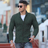Advbridge Fashion Solid jacquard Knitwear Men Long sleeved V-neck Button knitted cardigan Autumn Winter Slim Fit Tops Sweater Coat Male
