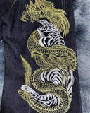 Advbridge 90s Streetwear Y2k Baggy Jeans Harajuku Hip Hop Dragon Pattern Retro Black Oversized Baggy Jeans Men Women New Gothic Wide Trousers Streetwear