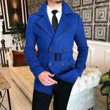Advbridge Chic Men Woven Lapel Double Row Button Trench Long Sleeve Blazer Jackets Spring Autumn New Slim Business High Quality Suit Coats