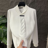 Advbridge Luxury Twill Jacquard Knitted Sweatshirt Men Autumn Winter Lapel Sweater Fashion Brand Business Casual Cardigan Versatile Hoodie