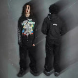 Advbridge Y2k Pullover Long Sleeved Hoodie With Zippered Clothing Vintage Street Rap Trend Dressing High Street Dark Winter Tops 2024