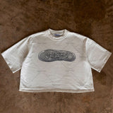 Advbridge Hip-hop Street Fashion Brand Clothing American Retro Classic Sneakers Printed Oversized T-shirt High Street Casual Cotton Tops