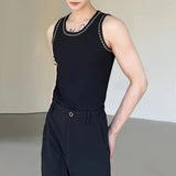 Advbridge Mens Y2K chain design tight vest 2024 new genderless shaping streetwear personalized casual sexy nightclub versatile vest unisex