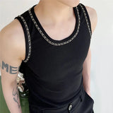 Advbridge Mens Y2K chain design tight vest 2024 new genderless shaping streetwear personalized casual sexy nightclub versatile vest unisex
