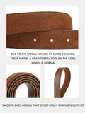 Advbridge Luxury Suede Cowhide Leather Belt for Women, Vintage Style with Gold Buckle, 3.3cm Wide Waistband for Dresses & Jeans