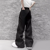Advbridge Mens Casual Wide Leg Pants 2024 New Arrival Genderless Fashion Temperament Streetwear Line Loose Wide Leg Straight Pants Unisex