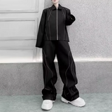Advbridge Mens Casual Wide Leg Pants 2024 New Arrival Genderless Fashion Temperament Streetwear Line Loose Wide Leg Straight Pants Unisex