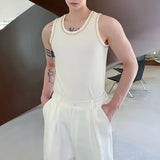 Advbridge Mens Y2K chain design tight vest 2024 new genderless shaping streetwear personalized casual sexy nightclub versatile vest unisex