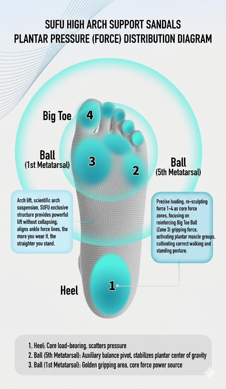 [True Arch Support] Negative Heel Functional Slippers | Non-Slip & Cushioning · Posture Correcting All-Season Women's Shoes