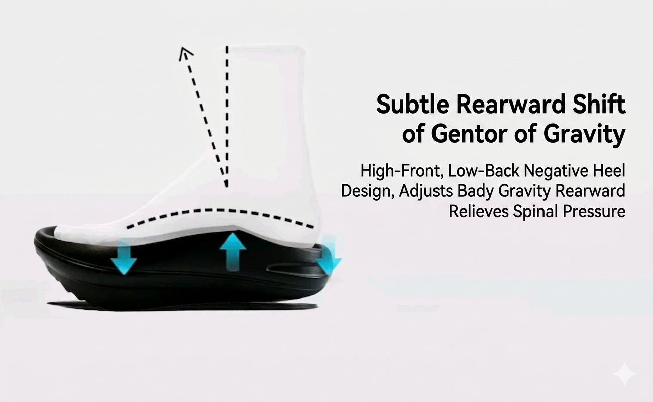 [True Arch Support] Negative Heel Functional Slippers | Non-Slip & Cushioning · Posture Correcting All-Season Women's Shoes