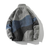 Advbridge Korean Lamb Velvet High Collar Niche Stitching Design Jacket Men Street Lazy Cardigan Fried Street Fashion Trend Jackets