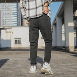 Advbridge Spring Autumn Multi-Pockets Cargo Jeans Men Black Blue Denim Jogger Pants Male Baggy Jean Trousers Plus Size 6XL 7XL 8XL