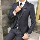 Advbridge Men's Suits High Quality Wedding Groom Tuxedos Single Button Slim Fit Business Prom Dress Men's Formal Dress Suits