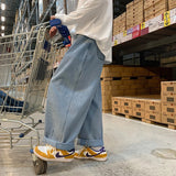 Advbridge Baggy Denim Pant Men Loose Straight Wide Leg Jeans Men's Women's Streetwear Skateboard Hip Hop Casual Trousers Oversized 2XL