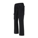 Advbridge Harajuku Men's Overalls Camouflage Casual Trumpet Trousers Loose Multi-pocket Streetwear Denim Hip Hop Flare Pants