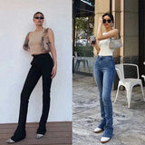 ADVBRIDGE  Women's Stretch Flared Jeans High Waist Slim Fit Soft Denim Pants Skinny Fashion Boot Cut Design Trousers