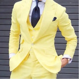 Advbridge Classy Wedding Tuxedos Suits Slim Fit Bridegroom For Men 3 Pieces Groomsmen Suit Male Cheap Formal Business  (Jacket+Vest+Pants）