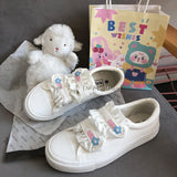Advbridge Japanese Sweet Lolita Shoes Kawaii Girl Round Head White Shoes Women's Trendy Sneakers Style Canvas Fashion Shoes Cosplay Cos