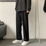 ADVBRIDGE  -  Black Suit Pants Men Fashion Society Mens Dress Pants Korean Loose Brown Straight Casual Pants Mens Office Formal Trousers S-3XL
