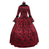 Advbridge Victorian Gothic Georgian Period Dress Halloween Masquerade Ball Gown Reenactment Clothing