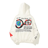 Advbridge West Letter Foam Fleece Sweatshirt Mens and Womens Retro Oversize Casual Hoodies Harajuku High Street Pullover Hoody
