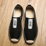 ADVBRIDGE  -  Summer Breathable Footwear Men's Flat Canvas Shoes Hemp Lazy Flats For Men Cheap Moccasins Male Loafers Driving Shoes 365