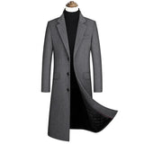 Advbridge New Extra Long Wool Trench Coat Male Winter Brand Mens Cashmere Coat Slim Fit Woolen Peacoat Windbreaker Manteau Homme 4XL