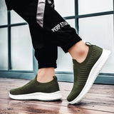 Advbridge Large Size Summer Without Lacing Men Sneakers Socks Men's Sport Shoes Mens Running   Sports Army Green Snickers