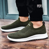 Advbridge Large Size Summer Without Lacing Men Sneakers Socks Men's Sport Shoes Mens Running   Sports Army Green Snickers
