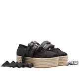 Advbridge Girl's Bowtie Rope Braided Platform Silk Ballet Flats Shoes Woman Double Buckle Graid Riband Bandage Round Toe Fishman Shoes